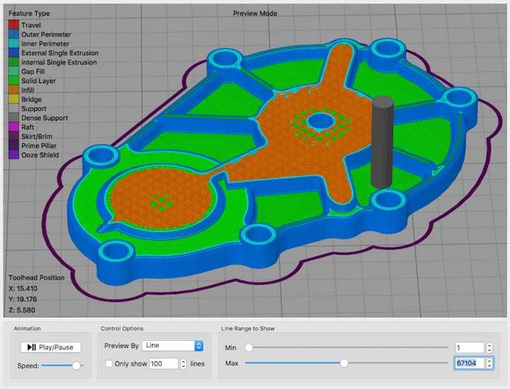 قابلیت شبیه سازی در Simplify3D 