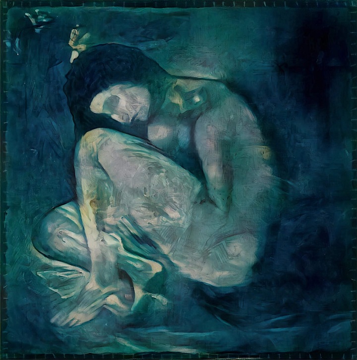 بازسازی نقاشی The Lonesome Crouching Nude