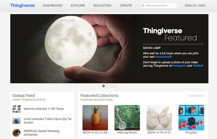 Thingiverse پلتفرم آنلاین فایل های STL پرینت سه بعدی